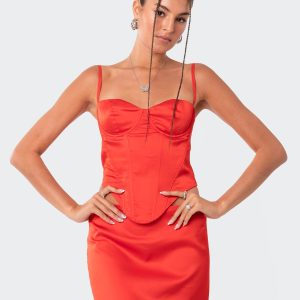 Lover Satin Effect Corset Top