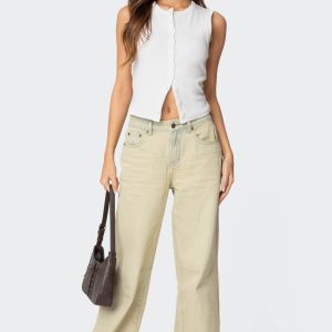 Low Rise Vintage Washed Baggy Jeans