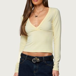 Doron V Neck Long Sleeve Top