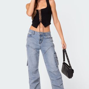 Winslow Mid Rise Straight Leg Cargo Jeans