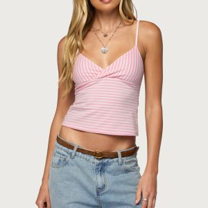 Emilea  V Neck Striped Tank Top