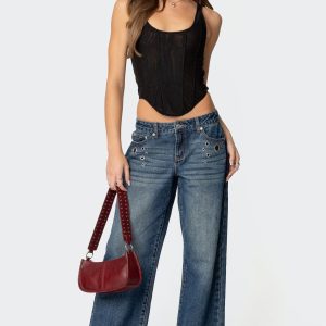 Davis Grommet Low Rise Baggy Jeans