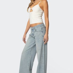 Everly Studded Low Rise Baggy Jeans