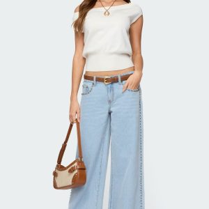 Stassie Studded Low Rise Baggy Jeans