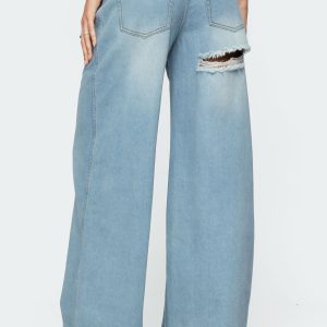 Ripley Distressed Low Rise Baggy Jeans