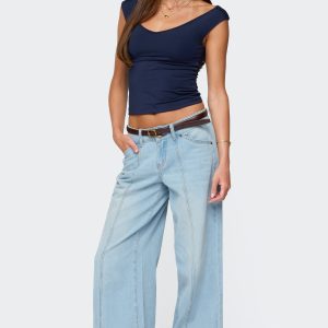 Charlie Panel Stitch Low Rise Bootcut Jeans