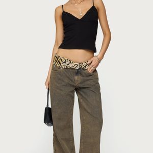Petite Zahra Mud Wash Low Rise Baggy Jeans