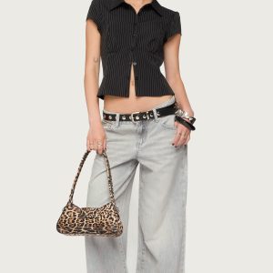 Petite Magda Acid Wash Low Rise Baggy Jeans