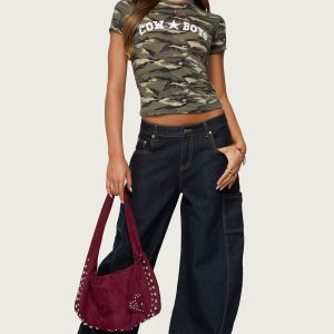 Aden Contrast Stitch Low Rise Barrel Jeans