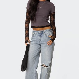 Adam Distressed Low Rise Baggy Jeans