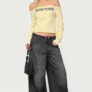 Skater Girl Washed Low Rise Baggy Jeans