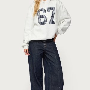 Polley Button Up Low Rise Baggy Jeans