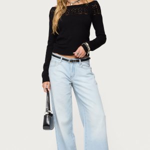Magda Acid Wash Low Rise Baggy Jeans