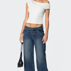 Vesper Cuffed Low Rise Baggy Jeans