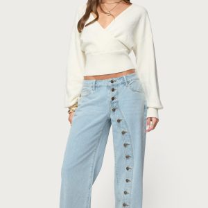 Adison Button Low Rise Baggy Jeans