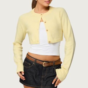 Morgynne Cropped Knit Cardigan