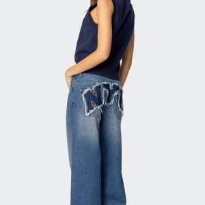Nyc Washed Low Rise Baggy Jeans