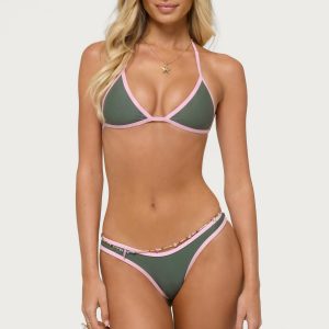 Dina Contrast Triangle Bikini Top