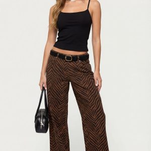 Zebra Print Low Rise Baggy Jeans
