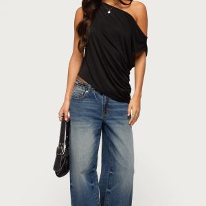 Ofelia Asymmetric Off Shoulder Ruched Top
