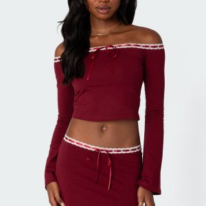 Seline Ribbon Trim Top