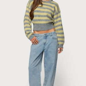 Dalina Washed Low Rise Baggy Jeans