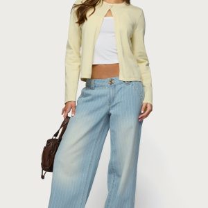 Cory Striped Low Rise Baggy Jeans
