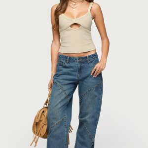 Charla Stud Low Rise Baggy Jeans