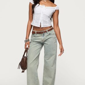 Tall Magda Acid Wash Low Rise Baggy Jeans