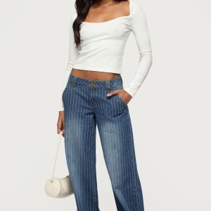 Tall Cory Striped Low Rise Baggy Jeans