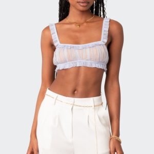 Gabi Ruffle Sheer Lace Bralette