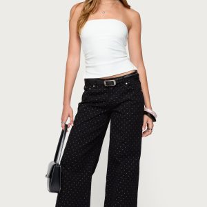Misha Polka Dot Low Rise Baggy Jeans