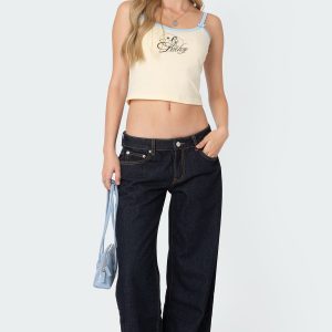 Petite Raelynn Washed Low Rise Baggy Jeans