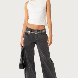 Raelynn Washed Low Rise Baggy Jeans