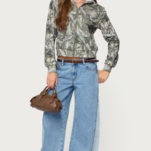 Genna Contrast Panel Low Rise Baggy Jeans