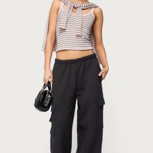 Petite Wide Leg Cargo Sweatpants