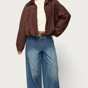 Cuffed Low Rise Baggy Jeans