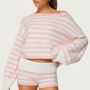 Saphi Striped Oversized Knit Sweater