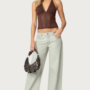 Raelynn Washed Low Rise Baggy Jeans