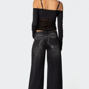 Vyxen Vintage Washed Low Rise Baggy Jeans