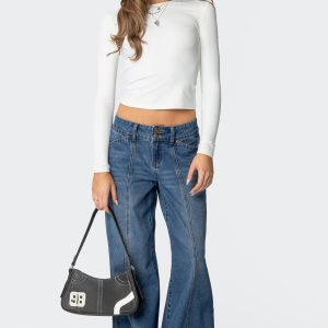 Charlie Panel Stitch Low Rise Bootcut Jeans