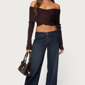 Briah Belted Low Rise Wide Leg Jeans