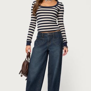 Heart Pockets Low Rise Baggy Jeans