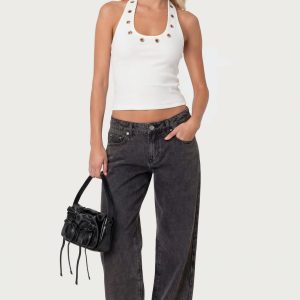 Petite Raelynn Washed Low Rise Baggy Jeans