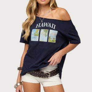 Hawaiian Babe Off Shoulder T Shirt