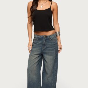Elia No Waistband Low Rise Baggy Jeans