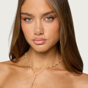 Faux Pearl Cascading Necklace Set
