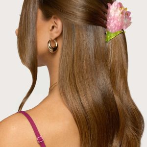 Iridescent Rose Claw Clip