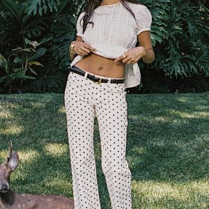 Romily Polka Dot Low Rise Straight Leg Jeans