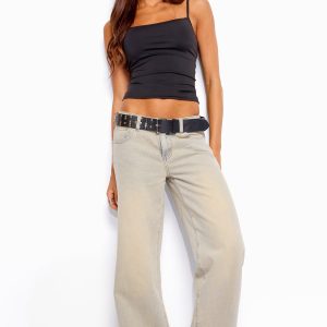 Raelynn Washed Low Rise Baggy Jeans